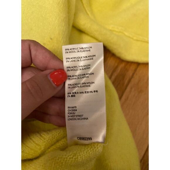 Free People Women's Afterglow Double Mock Neck yellow oversized sweater Size S - Picture 7 of 7